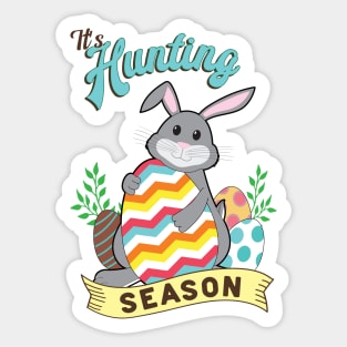 Easter Egg Hunting Cute Easter Rabbit Sticker
